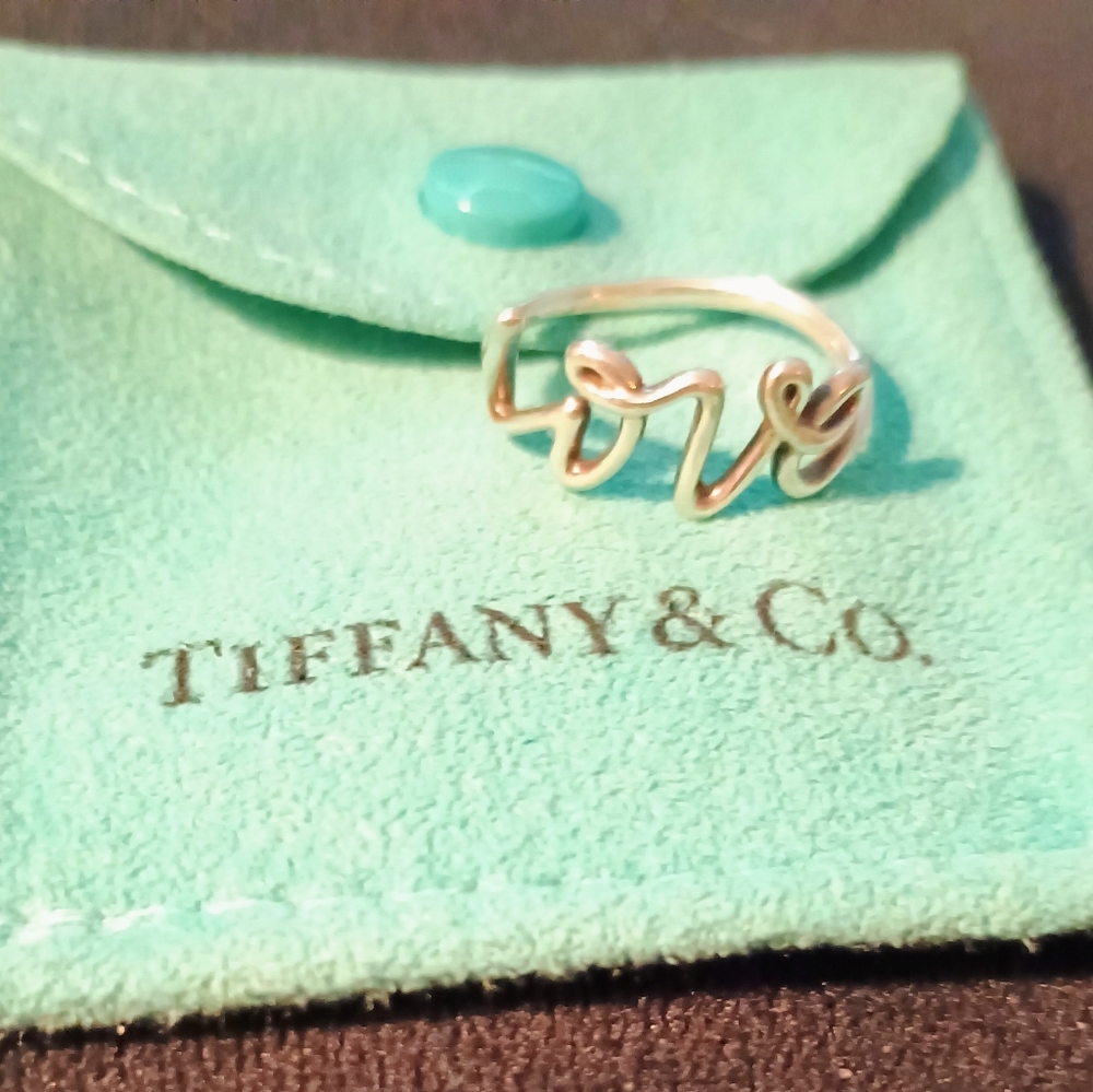 Tiffany & Co. Silver Script Love Ring